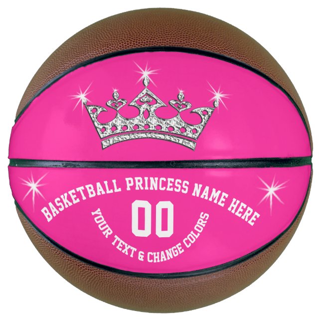 Basketball Princess Personalised Basketball Ball (Front)