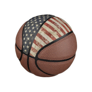 Basketball  print with grunge USA flag
