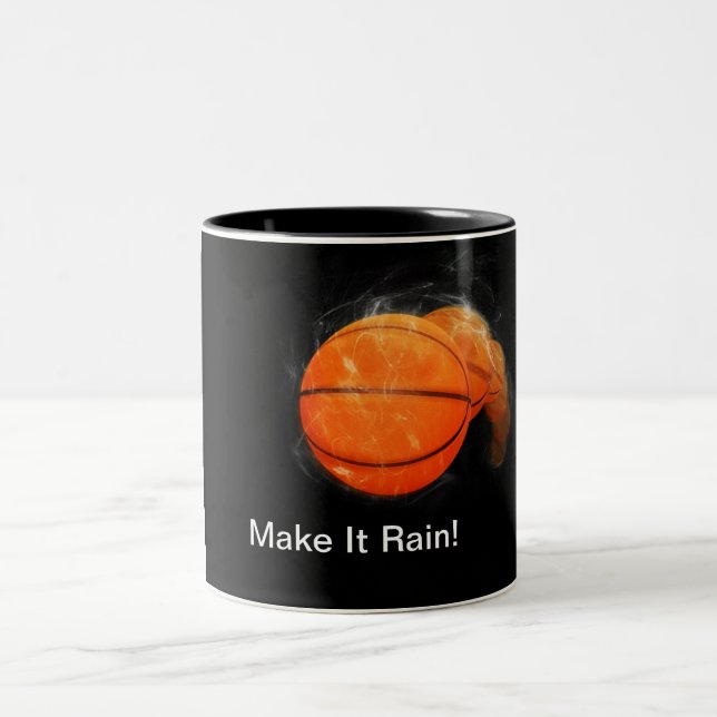 Basketball Rain Customisable Two-Tone Coffee Mug (Center)