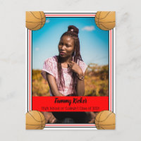 Basketball Red & Black Graduation