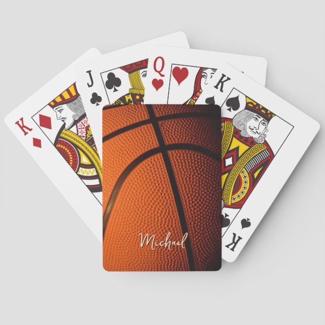 Basketball Replace Own Name Customisable  Playing Cards (Back)