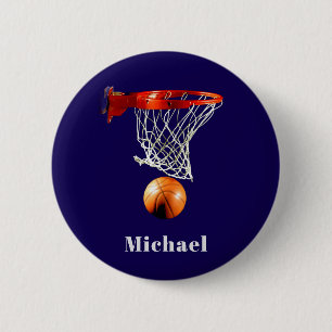 Basketball Replace with Your Name 6 Cm Round Badge