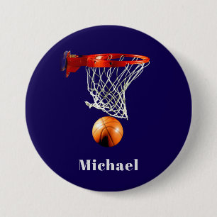 Basketball Replace with Your Name 7.5 Cm Round Badge