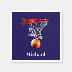Basketball Replace with Your Name Napkin