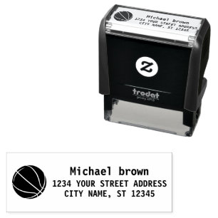 Basketball Return Address Self-inking Stamp