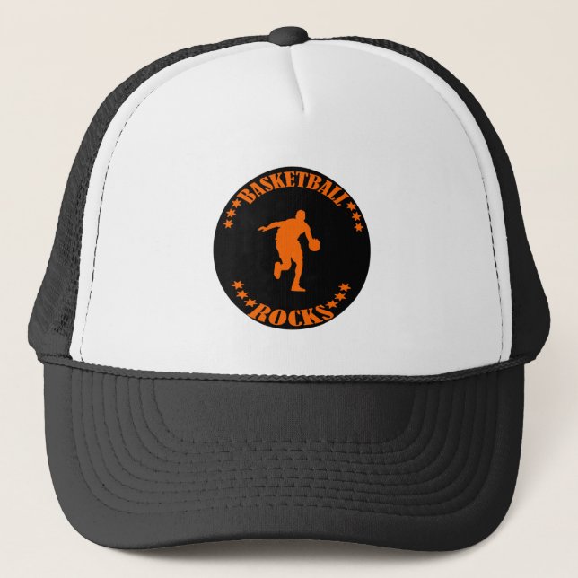 BASKETBALL ROCKS! TRUCKER HAT (Front)