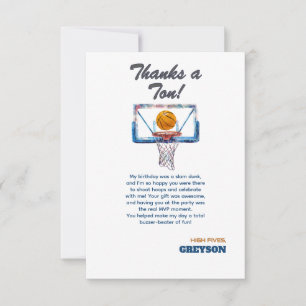 Basketball Rookie  Thank You Card