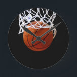 Basketball Round Clock<br><div class="desc">We Love Basketball - American Popular Sports - Basketball Images</div>