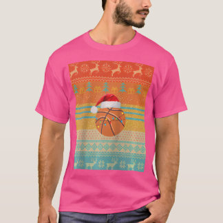 Basketball Santa Christmas Holiday Lights 	 	 Base T-Shirt