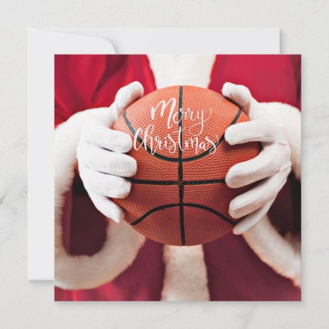 Basketball Santa Claus is playing with Christmas   Card (Front)