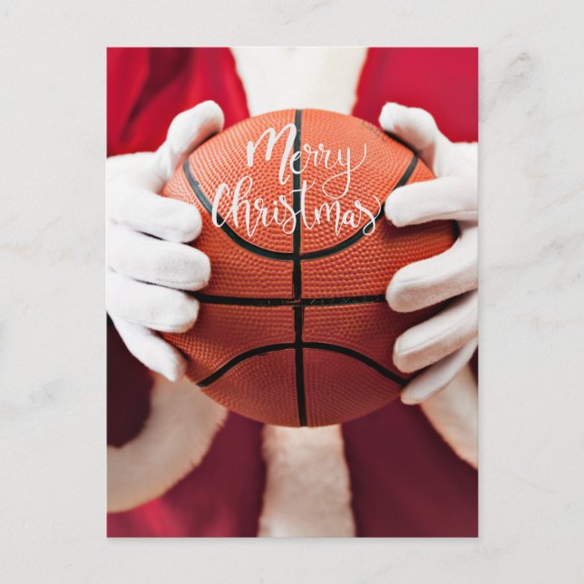 Basketball Santa Claus is playing with Christmas   Postcard (Front)