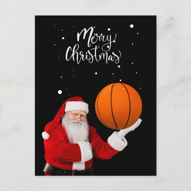 Basketball Santa Claus is playing with Christmas   Postcard (Front)