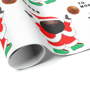 Basketball Santa Claus Wrapping Paper