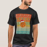 Basketball Santa Hat Christmas Lights Ugly Sweater<br><div class="desc">Basketball Santa Hat Christmas Lights Ugly Sweater Style</div>