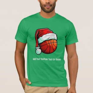 Basketball Santa Hat Christmas T-shirt Christmas