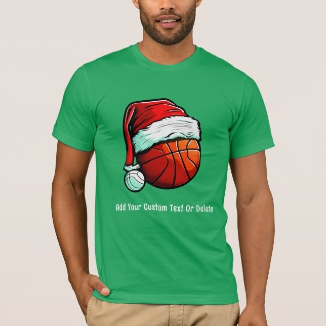 Basketball Santa Hat Christmas T-shirt Christmas (Front)