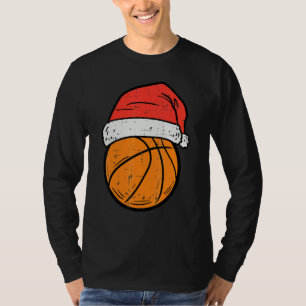 Basketball Santa Hat Christmas Xmas Boys Girls T-Shirt