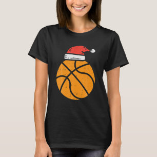 Basketball Santa Hat Christmas Xmas Sports Player T-Shirt