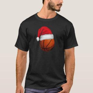 Basketball Santa Hat Funny Christmas Men Women Kid T-Shirt
