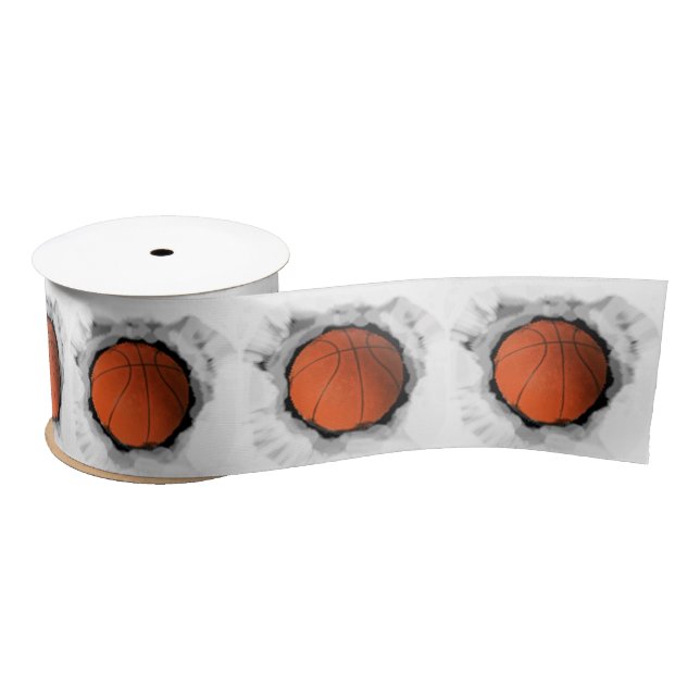 Basketball Satin Ribbon (Spool)