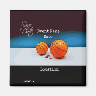Basketball Save the Date for Party Invitation Magnet