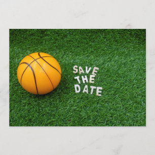 Basketball Save the date with basketball on green Invitation