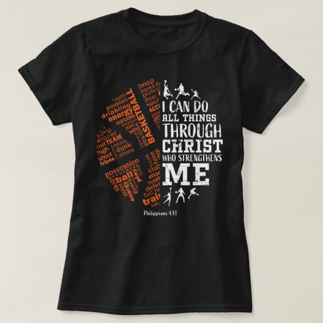 Basketball Sayings Christian Verse Teen Boys Kids  T-Shirt (Design Front)