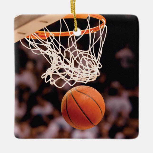 Basketball Scoring Ceramic Ornament (Front)