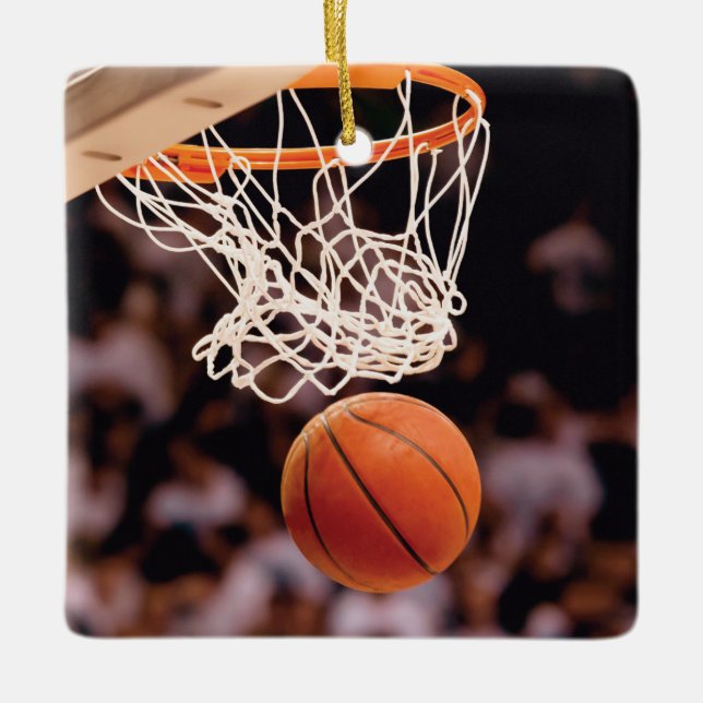 Basketball Scoring Ceramic Ornament (Front)