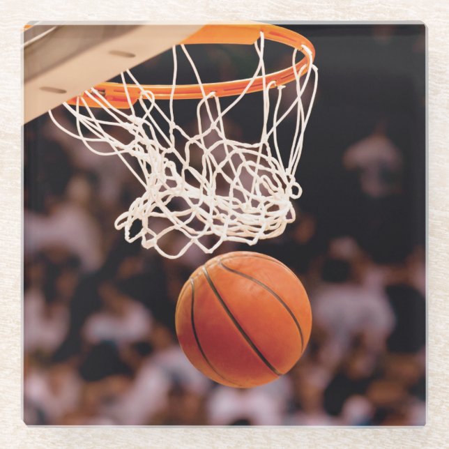 Basketball Scoring Glass Coaster (Front)