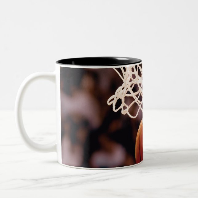 Basketball Scoring Two-Tone Coffee Mug (Left)