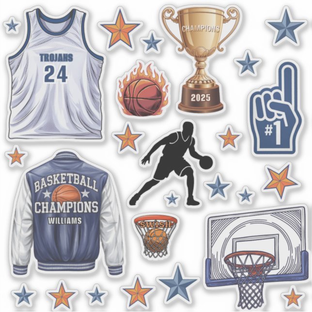 Basketball Scrapbook Stickers (Front)