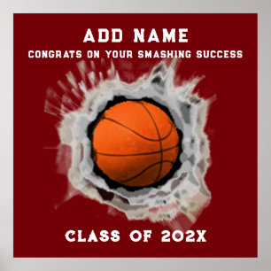 Basketball Senior Graduation Congrats Poster