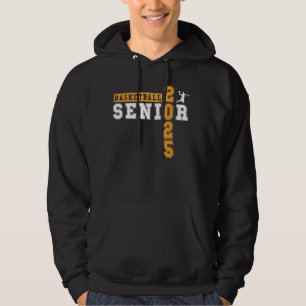 Basketball Senior Night Basketball Senior 2025 Gra Hoodie