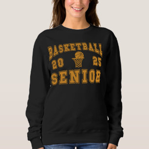 Basketball Senior Night Basketball Senior 2025 Gra Sweatshirt