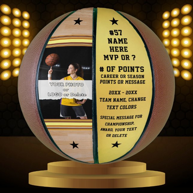 Basketball Senior Night Gifts, PHOTO Basketball (Photo Basketball. Personalized Basketball with Photo or Delete. Senior basketball gift ideas. MVP.)