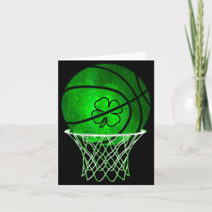 Basketball Shamrock Lucky Clover Irish St Patrick' Card