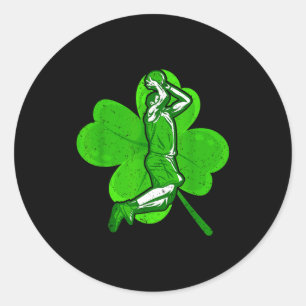 Basketball Shamrock St Patrick's Day Srt Lover Boy Classic Round Sticker
