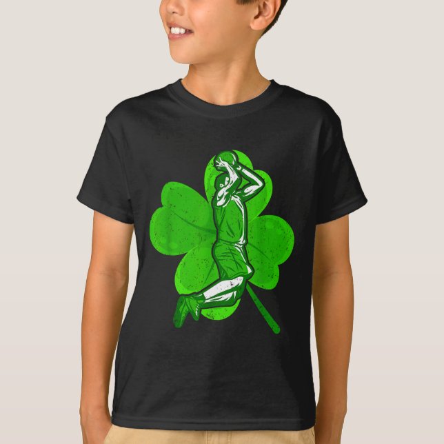 Basketball Shamrock St Patrick's Day Srt Lover Boy T-Shirt (Front)