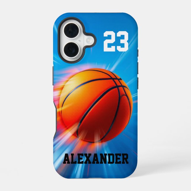Basketball Shield iPhone 16 Case (Back)