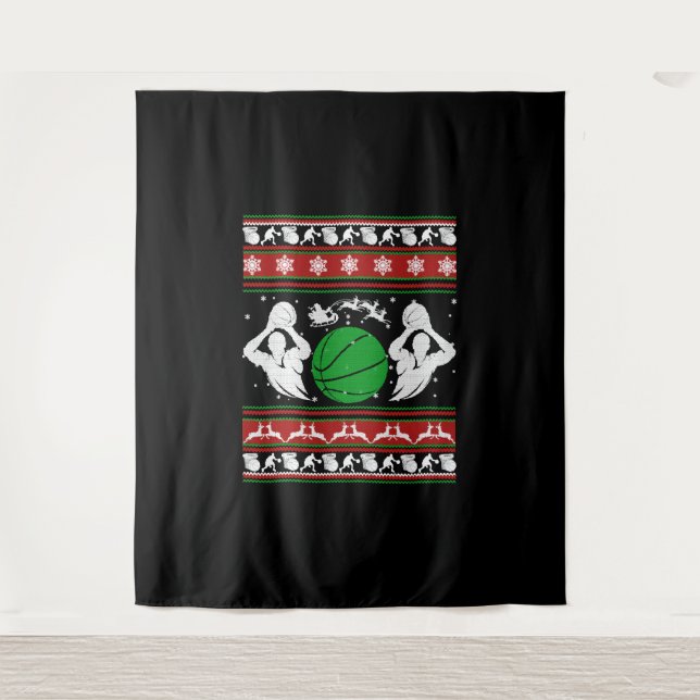 Basketball Shirts - Basketball Christmas Shirt Tapestry (Front)