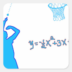 Basketball Shot and Quadratic equation Square Sticker