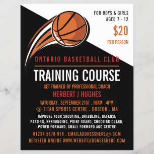 Basketball Shot, Basketball Training Course Flyer
