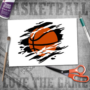 Basketball Shredded Tissue Paper