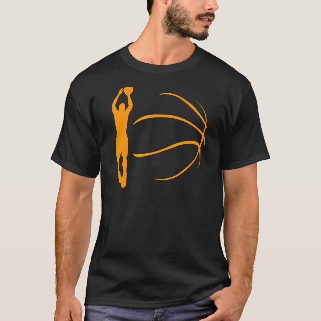 Basketball Silhouette Bball Player White Graphic A T-Shirt (Front)