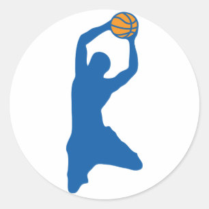 basketball silhouette classic round sticker