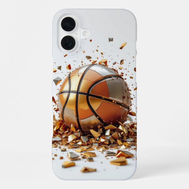 Basketball Silver Dunk Shield iPhone Case (Back)