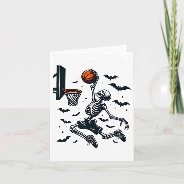Basketball Skeleton Halloween Skeleton Basketball  Card (Front)