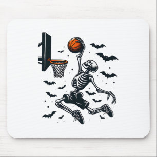 Basketball Skeleton Halloween Skeleton Basketball Mouse Pad