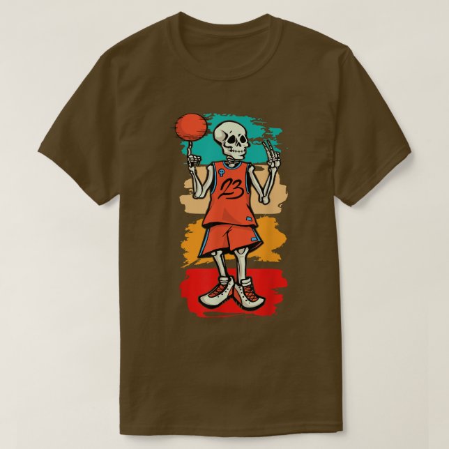Basketball Skeleton I Kids I Skull I Basketball T- T-Shirt (Design Front)